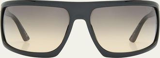 Tom Ford Clint Acetate & Plastic Wrap Sunglasses