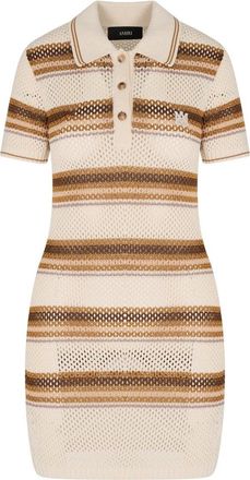 Amiri WOMENS MA STRIPE POLO MINI DRESS Size: M, colour: BEIGE