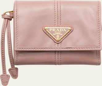 Prada Soft Lux Trifold Leather Wallet