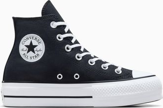 Converse Sneaker CONVERSE CHUCK TAYLOR ALL STAR LIFT PLATFORM CANVAS, Damen, Gr. 37,5, schwarz-weiss (schwarz, wei&szlig;, wei&szlig;), Textil, Schuhe Sneaker