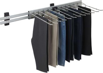 Emuca Emuca - Pantalonero Extra&iacute;ble Self Organizador De Armarios De Aluminio 47x12x34 Cm