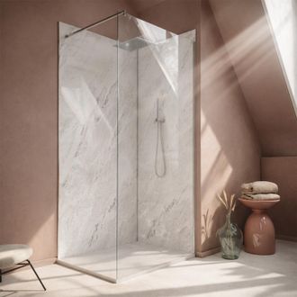 Aurlane Pack De 2 Paneles Murales Piedra Artic Storm 80+100x210 + Perfiles Cromados