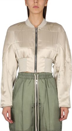 Rick Owens Grey Solid Mock Collar Jacket