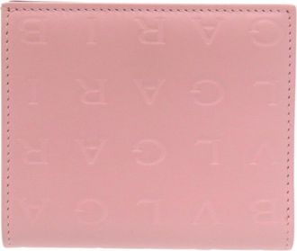 Bulgari Pink Leather Wallet (Bi-Fold) (Pre-Owned)