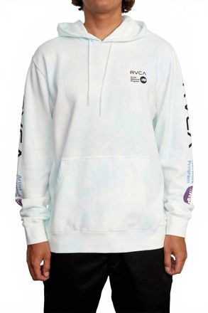 Rvca Anp Dye Hoodie In Blue Marble
