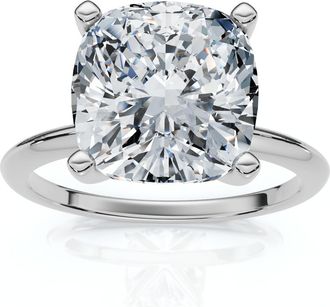 Pompeii3 Certified 3Ct Cushion Diamond Solitaire Engagement Ring 14k Gold or Pt Lab Grown Size: 6