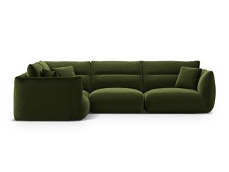 CXL by Christian Lacroix Sof&aacute; esquinero izquierdo 5 plazas de terciopelo verde militar