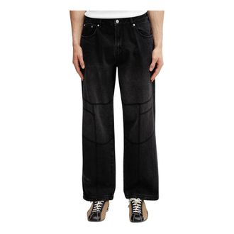 by Parra Jeans, Heren, Zwart, M, Katoen, Moto Stitcher Broek
