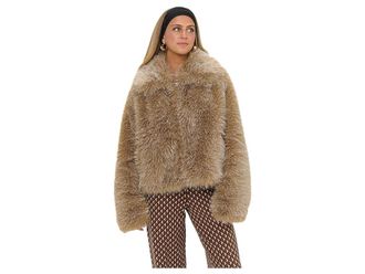 Show me your Mumu Park City Jacket Womens Coat Cedar Brown Faux Fur : SM, Faux Fur/Polyester
