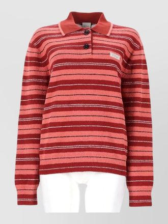 Paul Smith polo collar striped knit top