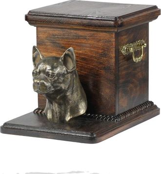 OEM Chihuahua De Pelo Corto I - Urna Para Cenizas De Perro Con Estatuilla, Elegante Urna Para Perro, Urna &Uacute;nica Con Busto De Perro De Art-dog