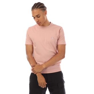 C.P. Company Mens 30/1 Jersey Logo Patch T-Shirt in Pink Cotton - Size X-Large