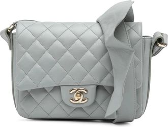 Chanel Pre-owned Mini Flap Bag Bolero - Dames - Vintage Schoudertas - Grijs - ONE Size - Leer - Vintage