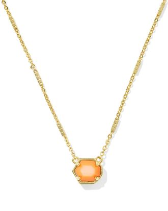 Kendra Scott Womens Mabel Necklace In Gold Orange Mother Of Pearl