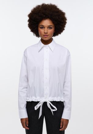 Eterna Hemdbluse ETERNA LOOSE FIT, Damen, Gr. 42, wei&szlig;, 79% Baumwolle, 3% Elasthan, 18% Polyamid, Blusen Hemdbluse, EASY IRON (b&uuml;gelleicht)