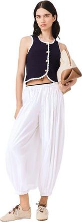 Maje Knit top with crochet trim in Navy at Nordstrom, Size X-Small