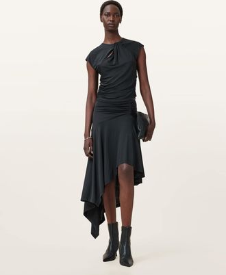 AllSaints Acetate Annalie Slim Fit Jersey Top, Size: XS