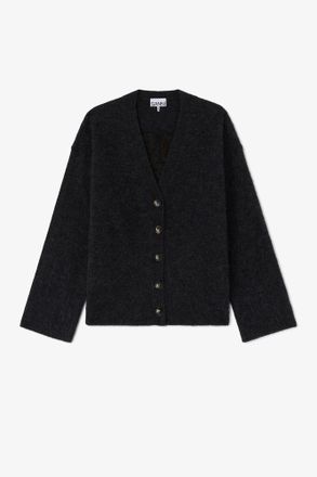Ganni Mixed Dark Grey Banana Cardigan