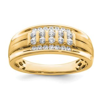 Diamond2Deal 10k Gold Lab Grown Diamond Wedding Band Ring 1/2Ct Clarity- VS Color- G-H