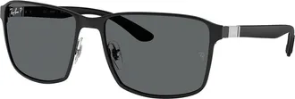 Ray-Ban RB3721 Polarized 002/B1 Mens Sunglasses Black Size 59