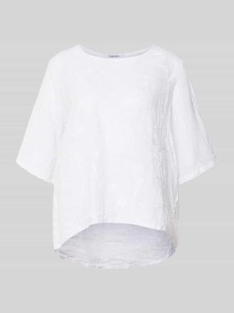 Zabaione Regular Fit Leinenbluse mit Stitchings Modell Zu44zzi in Weiss, Gr&ouml;&szlig;e XXL