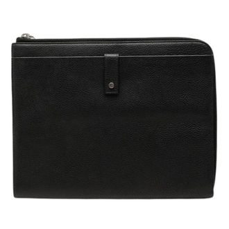 Saint Laurent Pre-owned Clutch Tas - Dames - Pre-owned - Zwart - Maat: ONE Size Leer
