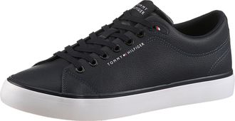 Tommy Hilfiger Sneaker TOMMY HILFIGER TH HI VULC CORE LOW LTH II ESS, Herren, Gr. 40, blau (dunkelblau), Lederimitat, unifarben, Schuhe Sneaker, Freizeitschuh, Halbs