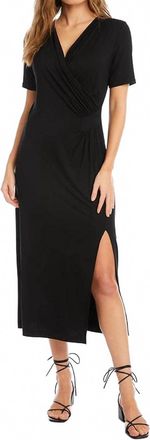 Karen Kane Faux Wrap Midi Dress In Black