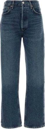 A Gold E 90s Pinch Waist High Rise Straight - Dames - Regular Fit Jeans - Blauw - W30 - Katoen - Jeans
