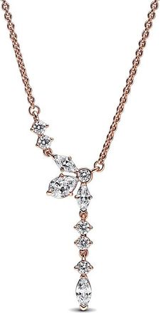 Pandora Timeless 14K Rose Gold Plated Cz Necklace/Pendant