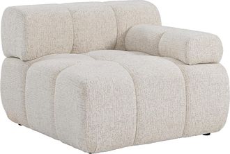 Vente-Unique Poltrona Angolare Destra In Tessuto Melange Beige - Facivil