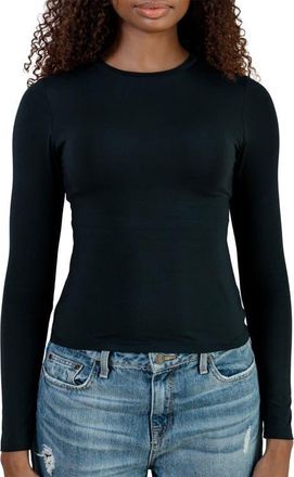 Nood Everyday Elevated Long Sleeve Crewneck T-Shirt in Black at Nordstrom, Size Small