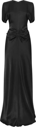 Victoria Beckham Maxi-jurk met ruches - Zwart