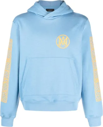 Amiri Ouija Board logo-print hoodie - men - Cotton/Viscose - M - Blue