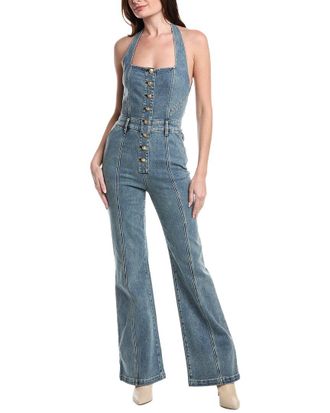 Alice & Olivia Alice + Olivia Pennie Denim Bustier Jumpsuit