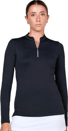 Sofibella Womens 1/4 Zip Golf Shirt in Black at Nordstrom, Size X-Large
