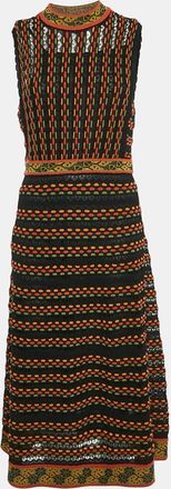 M Missoni Multicolor Patterned Knit Sleeveless Midi Dress