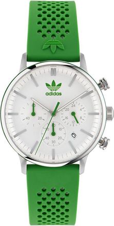 adidas Originals Code One Chrono Unisexs Green Watch AOSY23020 Silicone - One Size
