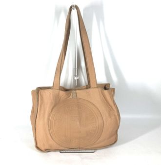 Fendi Beige Leather Shoulder Bag Tote Bag (Pre-Owned)