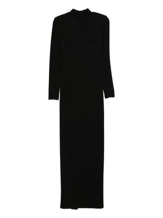 Miau by Clara Rotescu long-sleeve maxi dress - women - Cotton/Elastane - 34 - Black