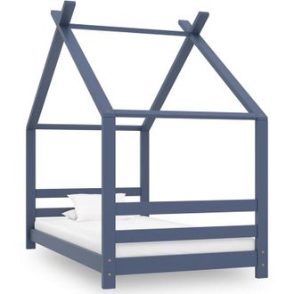 vidaXL Vidaxl - Estructura de cama infantil madera maciza pino gris 80x160 cm