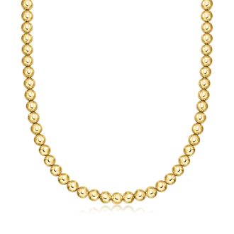 Ross-Simons Italian 8mm 18kt Gold Over Sterling Bead Necklace