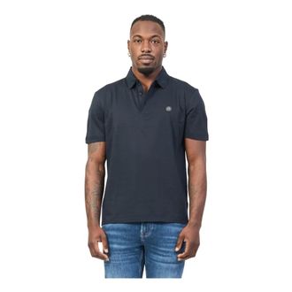 HUGO BOSS Blauwe T-shirts en Polos met Monogram - Heren - Tops - Blauw - Maat: 2XL Katoen