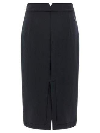 Moncler Scuba-Effect Midi Skirt - Black