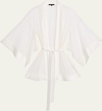 Kiki De Montparnasse Petite Fleur Sheer Lace Kimono Robe