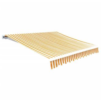 vidaXL Toldo De Lona Amarillo Y Blanco 4x3 M (sin Estructura) Vidaxl