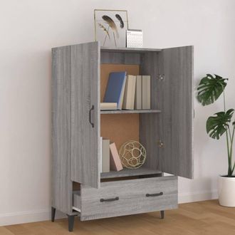Berkfield Home Highboard Grey Sonoma 70x31x115 cm Engineered Wood | Size: 70 x 31 x 115 cm