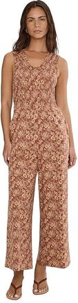 Toad&Co Gemina Tank Top Jumpsuit Womens Jumpsuit & Rompers One Piece Copper Print : LG (US 12-14), Cotton/Elastane/Lyocell