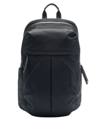Premiata Contemporary Black Gabardine Backpack With Leather Accents