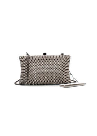 Whiting & Davis Dimple Mesh Clutch Pewter